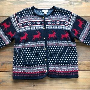 Vintage Look Christmas Holiday Deer Sweater